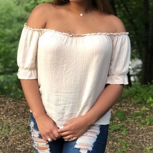 Off the shoulder Tan Top